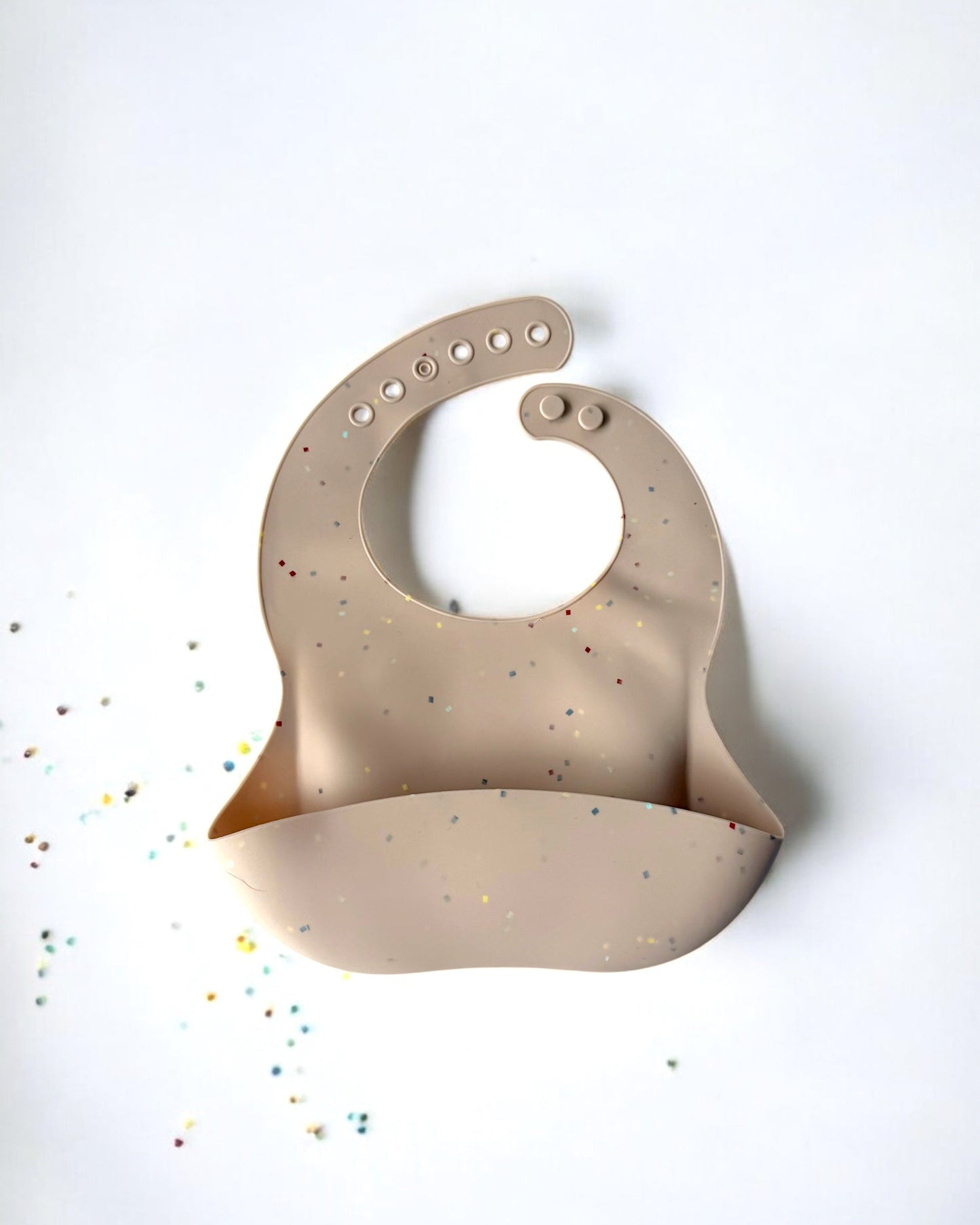 Confetti Sprinkle Silicone Bib ( Natural Sand )