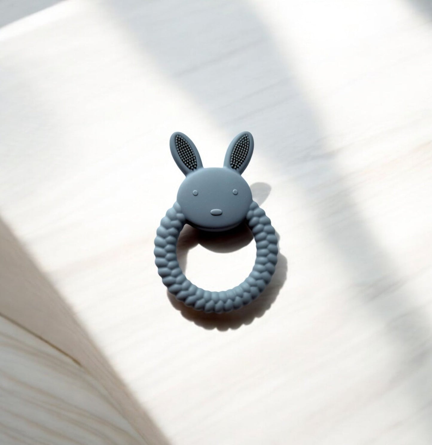 NibbleNest Bunny Teether ( Dusty Blue )