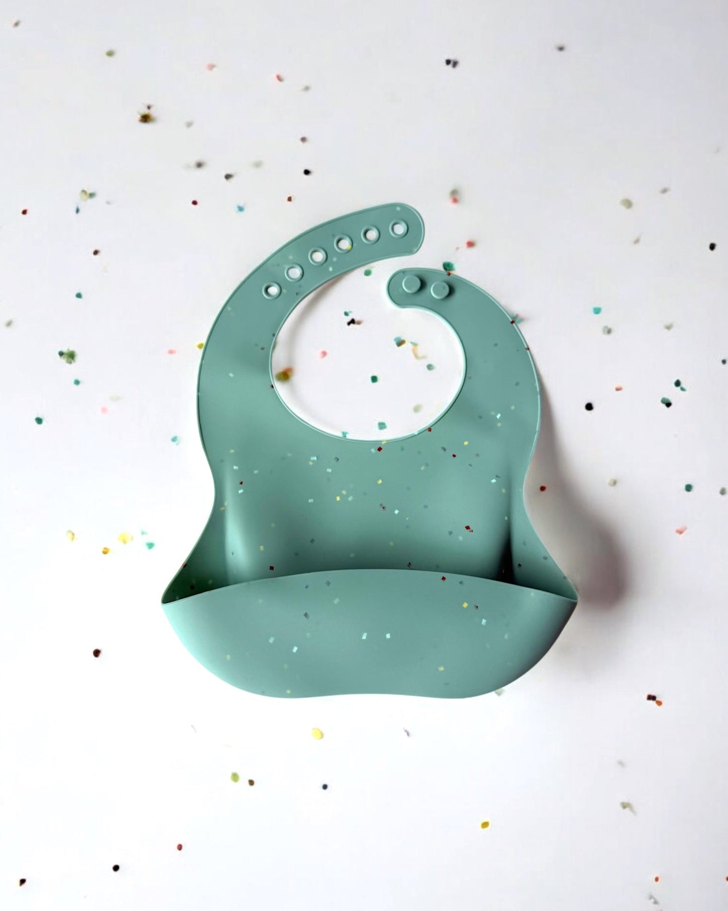 Confetti Sprinkle Silicone Bib ( Teal Green )