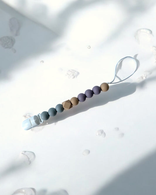 PebblePop Teether & Soother Clip ( Mauve Taupe )