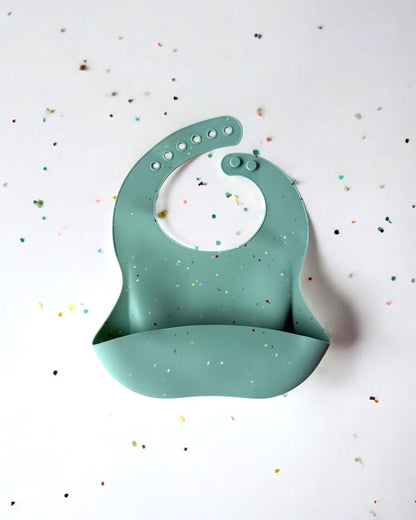 Confetti Sprinkle Silicone Bib ( Teal Green )